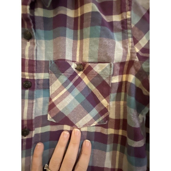 PATAGONIA Plaid Heywood Flannel Button Down Shirt Purple 4 - Picture 4 of 7